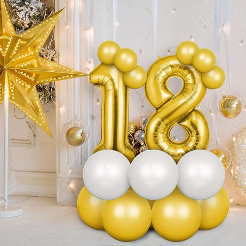 Balon foliowy w kształcie cyfr, liczba 18